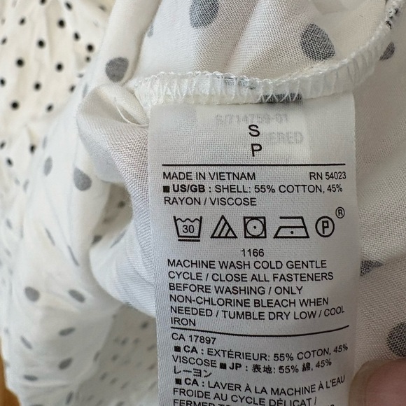 Banana Republic White & Black Polkadot Sleeveless Maxi Dress Size Small Cotton - Picture 12 of 14